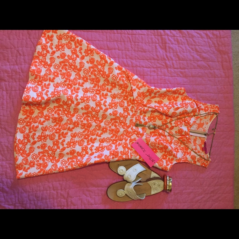 Betsy Johnson Orange/White Dress Size 6